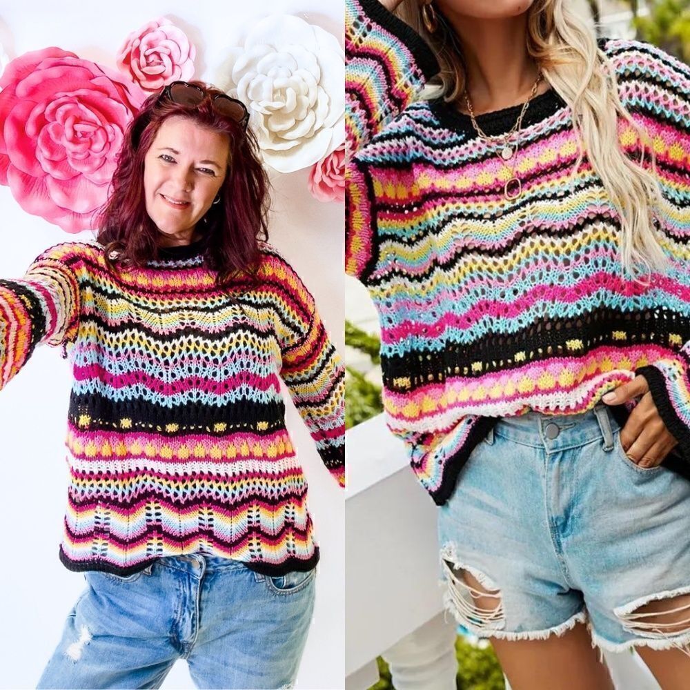 Large Knit Bell Sleeve Sweater